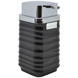 Δοχείο Κρεμοσάπουνου Luna 830046 7x7x14,5cm Black-Silver Ankor Πλαστικό