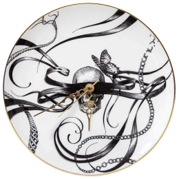 Ρολόι Τοίχου Masked Skull 21003-MS Φ16cm White-Black Rory Dobner Bone China 