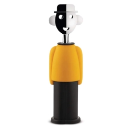 Ανοιχτήρι - Τιρμπουσόν Alessandro M. AM23 YB 6x21cm Yellow-Black Alessi Μέταλλο,Πλαστικό