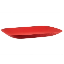 Δίσκος Σερβιρίσματος Ανάγλυφος Moiré MW70 RT 45x34cm Μεταλλικός Red Alessi Μέταλλο