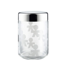 Βάζο Αποθήκευσης Girotondo AKK37 1000ml Silver-Clear Alessi Ατσάλι,Γυαλί
