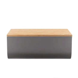 Ψωμιέρα Mattina BG03 DG 34x21x14cm Dark Grey Alessi Ατσάλι,Bamboo