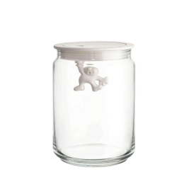 Βάζο Αποθήκευσης Gianni a little man holding on tight AMDR05 W 900ml White Alessi Γυαλί