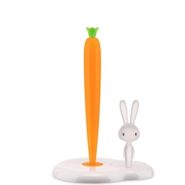 Βάση για Χαρτί Κουζίνας Bunny & Carrot ASG42 W 20,2x16x29,4cm White-Orange Alessi Πλαστικό