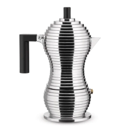 Καφετιέρα Espresso Pulcina MDL02/1 B 70ml Silver-Black Alessi Αλουμίνιο