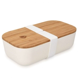 Δοχείο Φαγητού 47540.02.1 20x11x6,5cm 700ml White-Natural Navaris Σιλικόνη,Bamboo