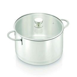 Κατσαρόλα Με Γυάλινο Καπάκι 30002453 Φ20cm Silver 20cm Ανοξείδωτο Ατσάλι