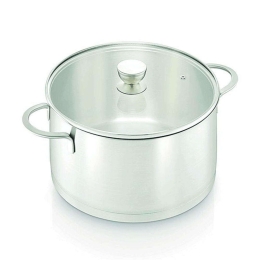 Κατσαρόλα Με Γυάλινο Καπάκι 30002455 Φ28cm Silver 28cm Ανοξείδωτο Ατσάλι