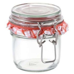 Βάζο Αποθήκευσης Della Casa 895141 Φ7x9cm 200ml Clear-Red Tescoma Γυαλί
