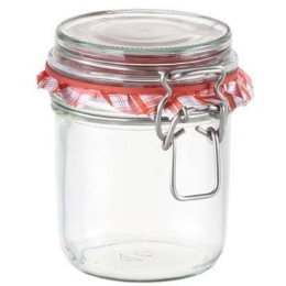 Βάζο Αποθήκευσης Della Casa 895142 Φ7x11,5cm 350ml Clear-Red Tescoma Γυαλί
