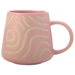 Κούπα Squiggle KL0218 420ml Coral-Ecru Maxwell & Williams Κεραμικό