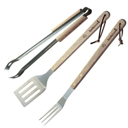 Εργαλεία BBQ (Σετ 3Τμχ) 223.0310.055 Silver-Natural Barbecook Ατσάλι,Ξύλο