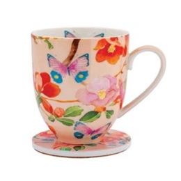 Κούπα Πορσελάνινη Με Σουβέρ Japonica Joy (Σετ 2Τμχ) HV0326 340ml Multi Maxwell Williams Πορσελάνη