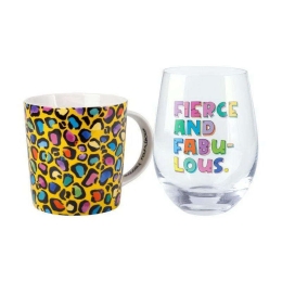 Κούπα Και Ποτήρι Wild Yellow Kasey Rainbow Wild at Heart (Σετ 2Τμχ) DX1231 380ml/500ml Multi Maxwell Πορσελάνη,Γυαλί