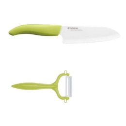 Μαχαίρι Chef & Απόφλοιωτής FK140WHCP10GRS 14cm Green Kyocera Κεραμικό,Πλαστικό