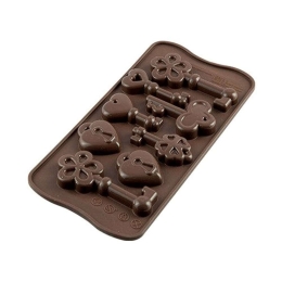 Φόρμα Σιλικόνης Για 8 Σοκολατάκια Choco Keys 22.133.77.0065 Brown Silikomart Σιλικόνη