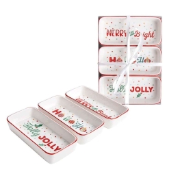 Μπωλ Ορθογώνιο Χριστουγεννιάτικο Joyful (Σετ 3Τμχ) 72422 17x7,7x3,5cm Multi Ladelle
