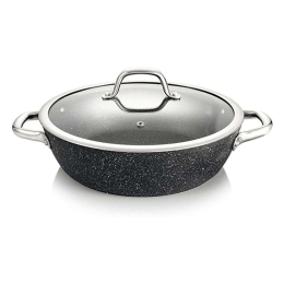 Πλακερό Με Γυάλινο Καπάκι President Stone 780356 Φ28cm Anthracite Tescoma 28cm