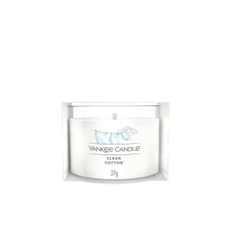 Κερί Αρωματικό Σε Βάζο Votive Signature Clean Cotton 1701437E 5,4x4,4cm White Yankee Candle Κερί
