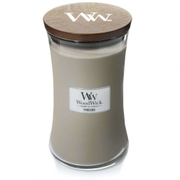 Κερί Αρωματικό Σε Βάζο Fireside L 93106E 10,2x10,2x17,8cm Grey WoodWick Κερί