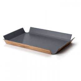 Δίσκος Σερβιρίσματος Living 02902000 45x34x4cm Grey-Natural Continenta Ξύλο
