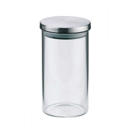 Δοχείο Αποθήκευσης Baker 10766 Φ7,5x14cm 350ml Clear-Inox Kela Ατσάλι,Γυαλί