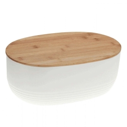 Ψωμιέρα Namur 12060 37,5x23x14cm Natural-White Kela Bamboo,Συνθετικό