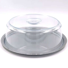 Τουρτιέρα Με Καπάκι 87.60-18CA34CS 34cm Clear-Inox Ακρυλικό,Ατσάλι