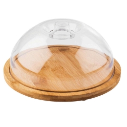 Τουρτιέρα Στρογγυλή Με Καπάκι 41416-20 20,5cm Natural-Clear Paderno Bamboo