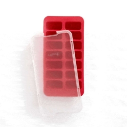 Παγοθήκη Με Καπάκι Για 14 Παγάκια 0620300R01C150 280ml Red Lékué Πολυπροπυλένιο