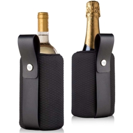 Παγοθήκη Μπουκαλιών Artico Active Cooler 38864606 Black Vacu Vin Νεοπρένιο,Δέρμα