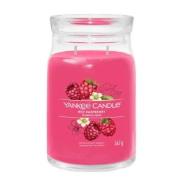 Αρωματικό Κερί Signature Red Raspberry Large 1701375E 9,3x15,7cm Fuchsia Yankee Candle