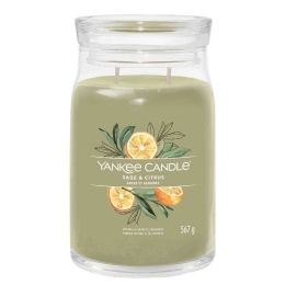 Αρωματικό Κερί Signature Sage & Citrus Large 1629961E 9,3x15,7cm Green Yankee Candle
