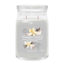Αρωματικό Κερί Signature Smoked Vanilla & Cashmere Large 1629989E 9,3x15,7cm Grey Yankee Candle