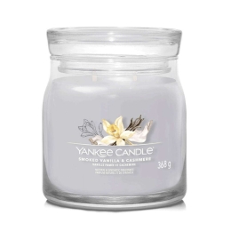Αρωματικό Κερί Signature Smoked Vanilla & Cashmere Medium 1630023E 9,3x11,4cm Grey Yankee Candle