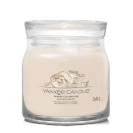 Αρωματικό Κερί Signature Warm Cashmere Medium 1701390E 9,3x11,4cm White Yankee Candle