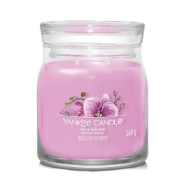 Αρωματικό Κερί Signature Wild Orchid Medium 1630013E 9,3x11,4cm Pink Yankee Candle