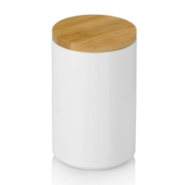 Δοχείο Αποθήκευσης Cady 15279 Φ10x15cm/800ml White-Natural Kela Bamboo,Κεραμικό