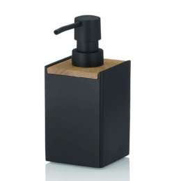 Δοχείο Κρεμοσάπουνου Cube 23689 7x7x17cm 300ml Black-Natural Kela Ξύλο
