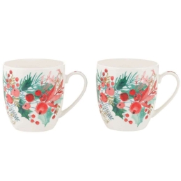 Κούπες Merry Berry (Σετ 2Τμχ) DX1360 340ml Multi-White Maxwell&Williams Πορσελάνη