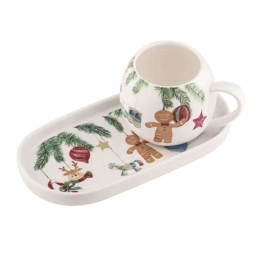 Κούπα Με Πιατάκι Hanging Out For Christmas (Σετ 2Τμχ) 521154 200ml/19cm Multi Ashdene