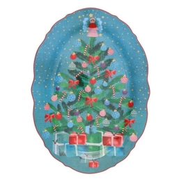 Πιατέλα Οβάλ Christmasville ME0034 30x15cm Multi Maxwell&Williams