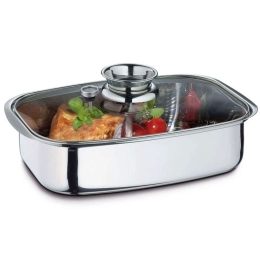 Γάστρα Με Καπάκι Aroma 2386102836 42x27x16cm 6lt Inox Kuchenprofi Ατσάλι,Γυαλί