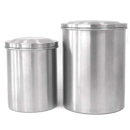 Δοχεία Αποθήκευσης (Σετ 2 Τμχ) 009.003.003/4 800/1800ml Inox Cook-Shop Ανοξείδωτο Ατσάλι