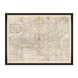 Κάδρο Map Of West Indies 1716 FA13198 120X90 MindTheGap Οριζόντιοι Ξύλο