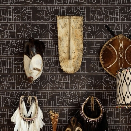 Ταπετσαρία Bushoong Kuba WP20411 Brown-White MindTheGap 52x300cm