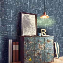 Ταπετσαρία Chateau Blue WP20026 Blue-White MindTheGap 52x300cm