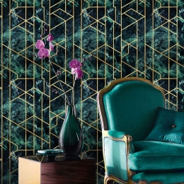 Ταπετσαρία Gramercy Emerald WP20285 Black-Green-Gold MindTheGap 52x1000cm
