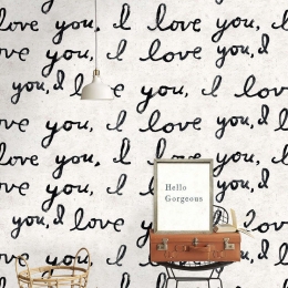 Ταπετσαρία I Love You, I Love You WP20272 White-Black MindTheGap 52x300cm