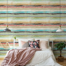Ταπετσαρία Stripes WP20278 Taupe-Blue-Black-Red MindTheGap 52x300cm